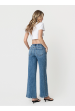 VERVET VERVET -Olivia High Rise Medium Dark Waist Tie Twist Wide Jeans (Lady Bird)