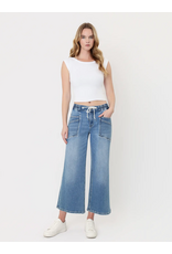 VERVET VERVET - High Rise Drawstring Waistband Wide Leg Jeans (Reassure)