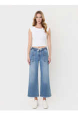 VERVET VERVET - High Rise Drawstring Waistband Wide Leg Jeans (Reassure)
