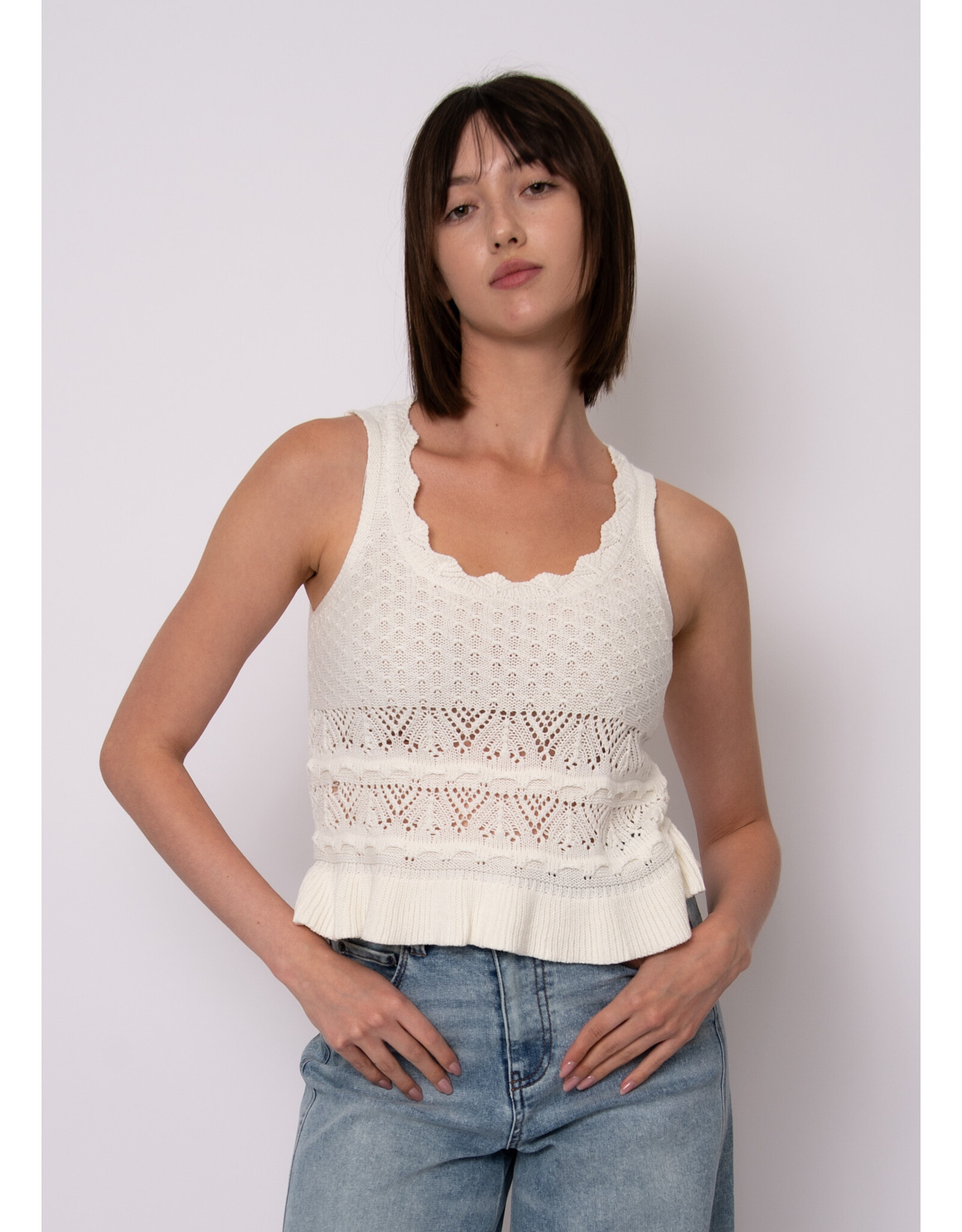 RD Style RD Style - Esmat Sleeveless U Neck Top (Cream)