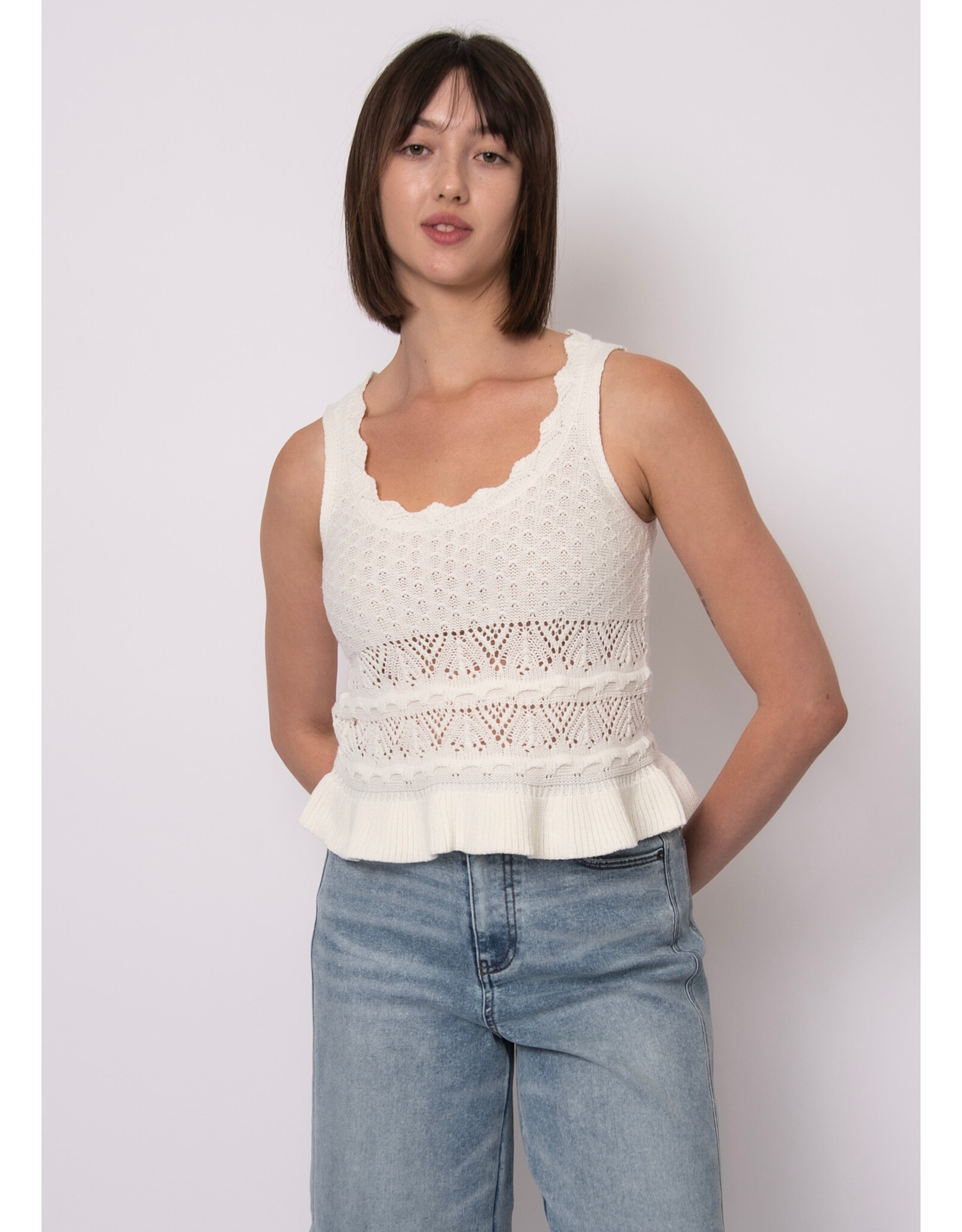 RD Style RD Style - Esmat Sleeveless U Neck Top (Cream)