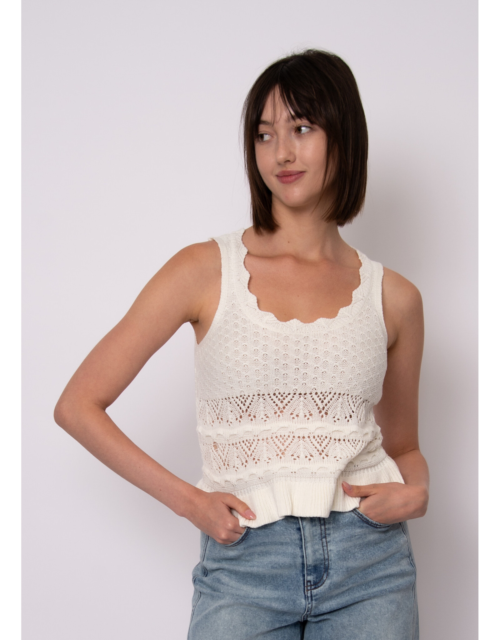 RD Style RD Style - Esmat Sleeveless U Neck Top (Cream)