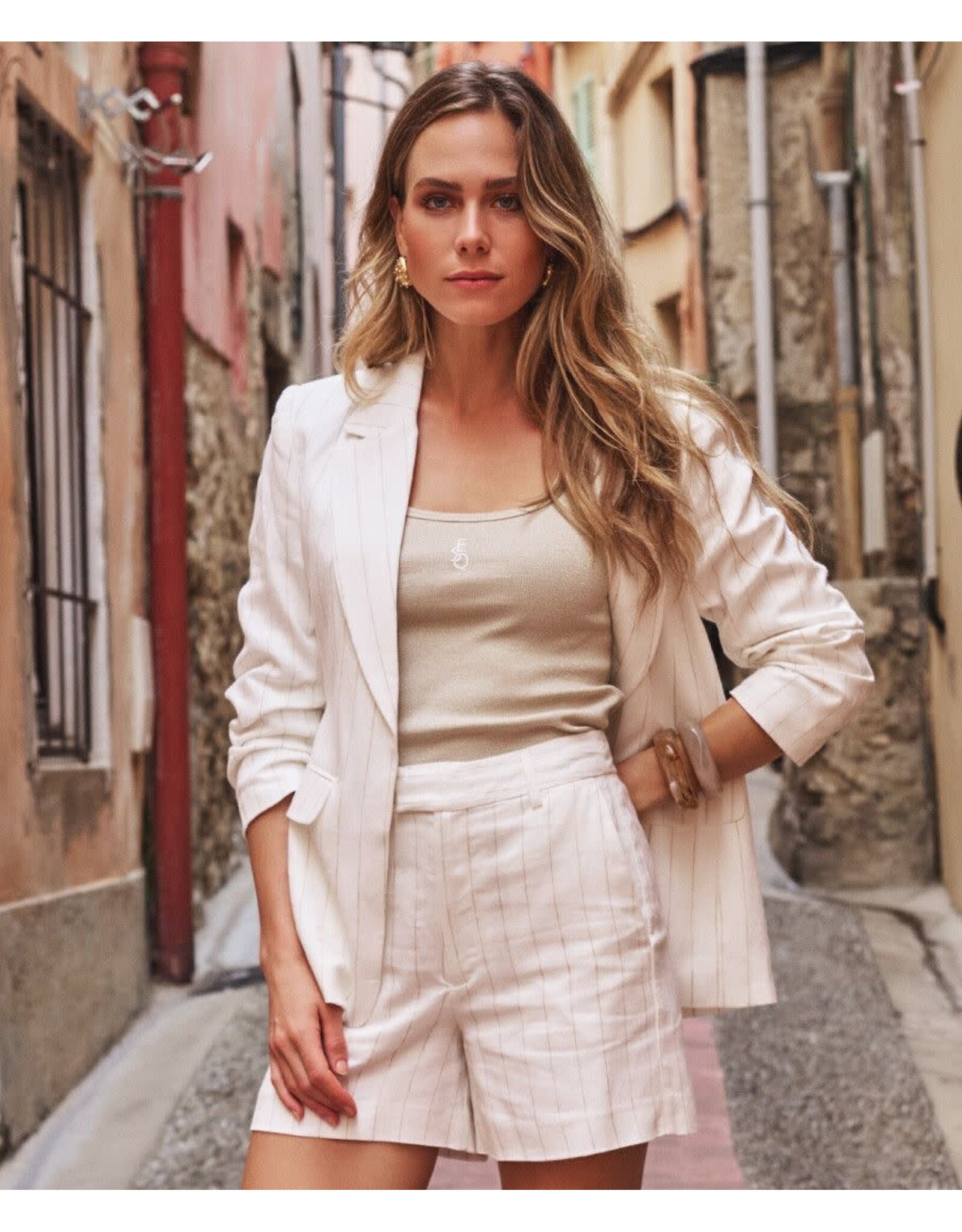 EsQualo EsQualo - Linen Blazer (Stripe)