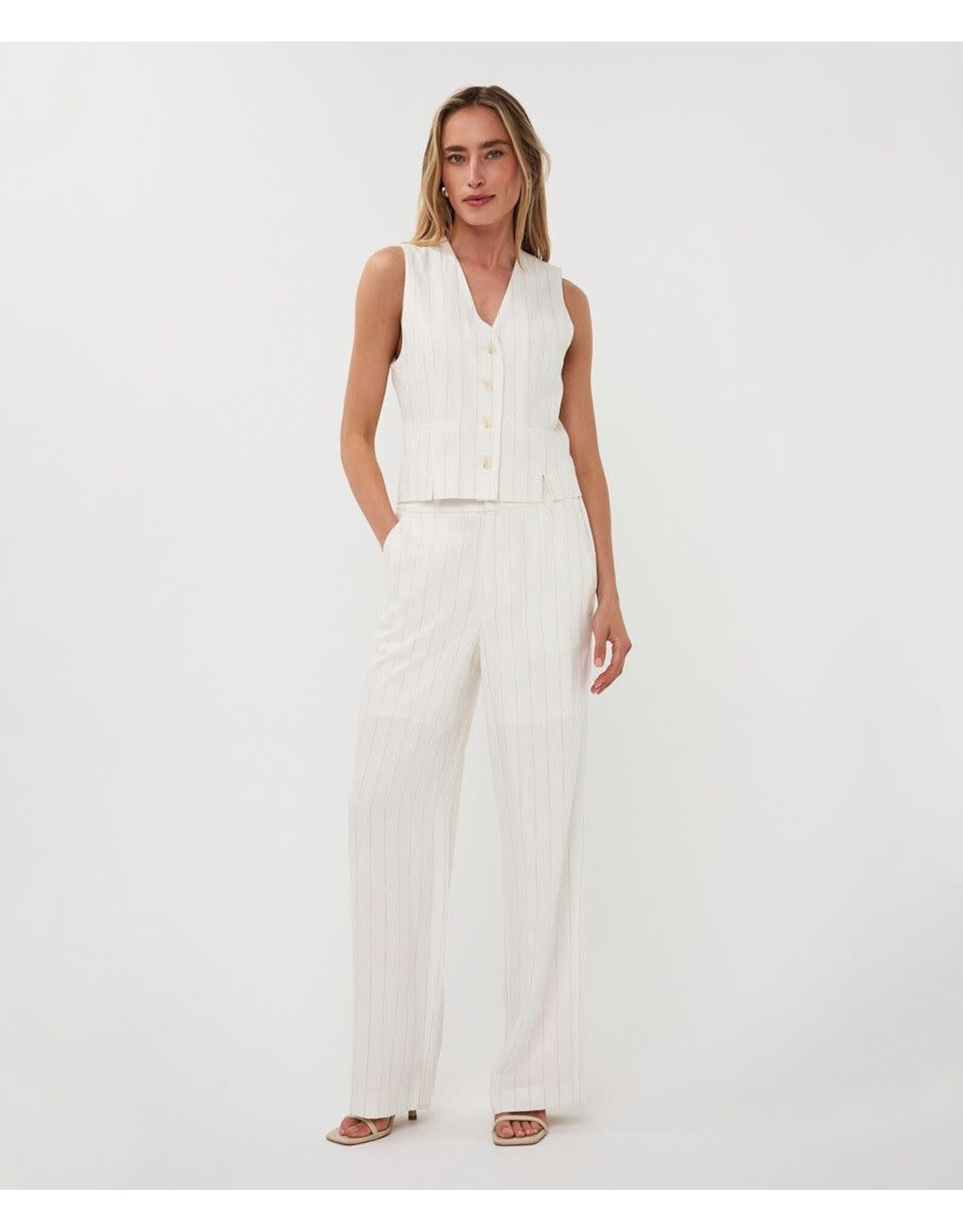 EsQualo EsQualo - Gilet short linen striped