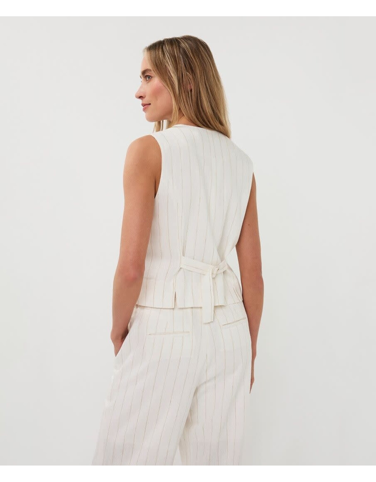 EsQualo EsQualo - Gilet short linen striped