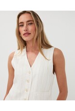 EsQualo EsQualo - Gilet short linen striped