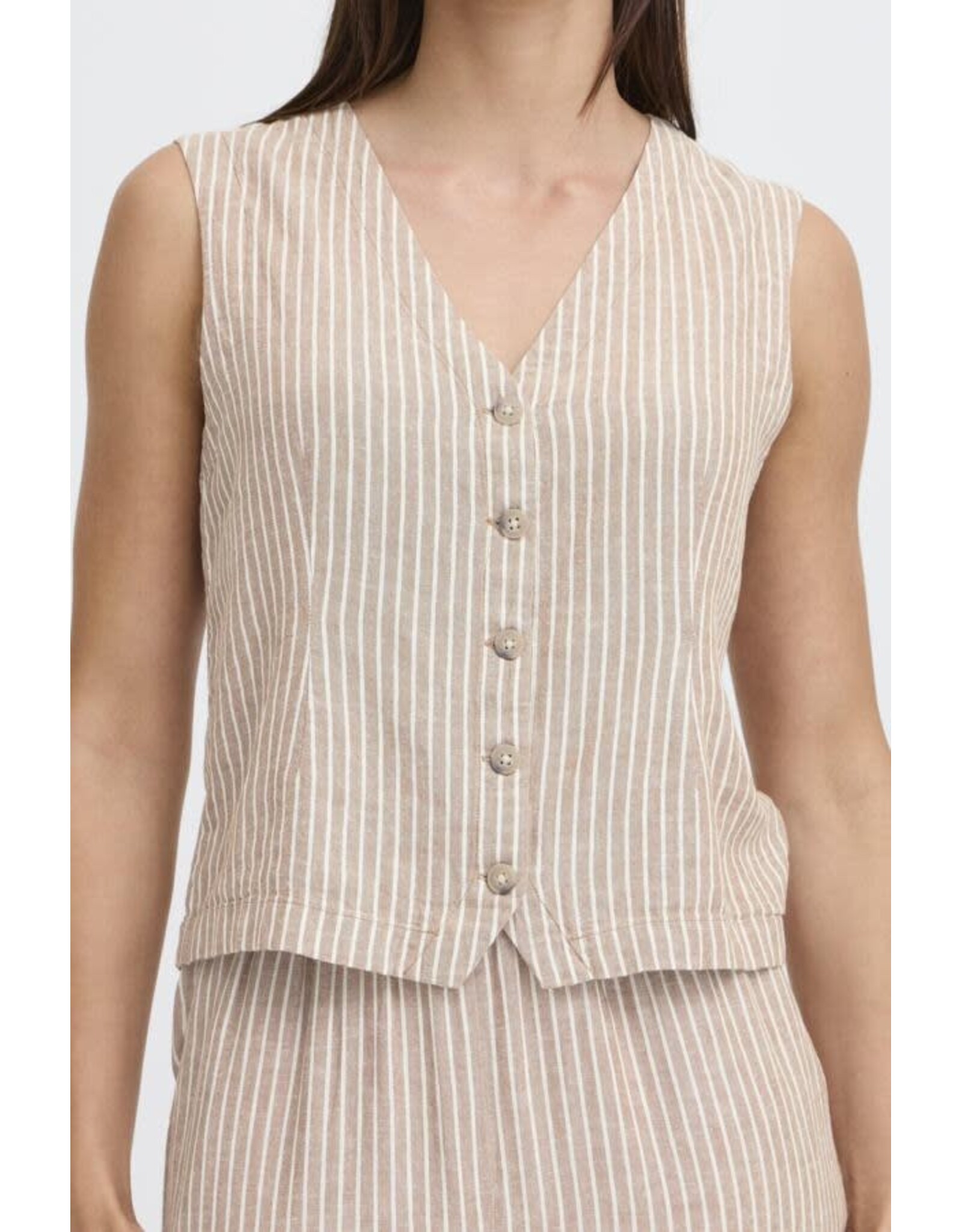 b.young b.young - Falakka Waistcoat (Rainy Day Stripe)