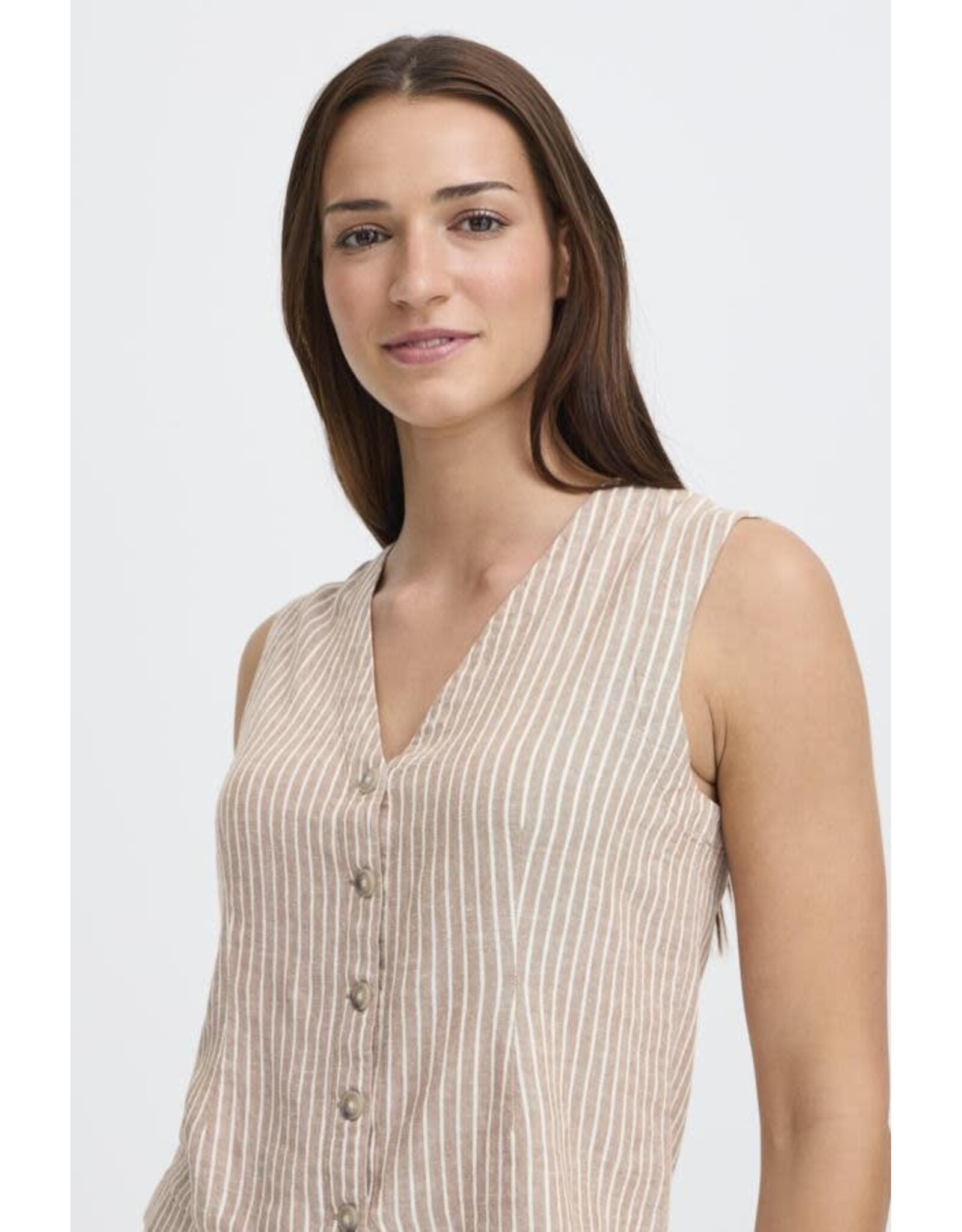 b.young b.young - Falakka Waistcoat (Rainy Day Stripe)