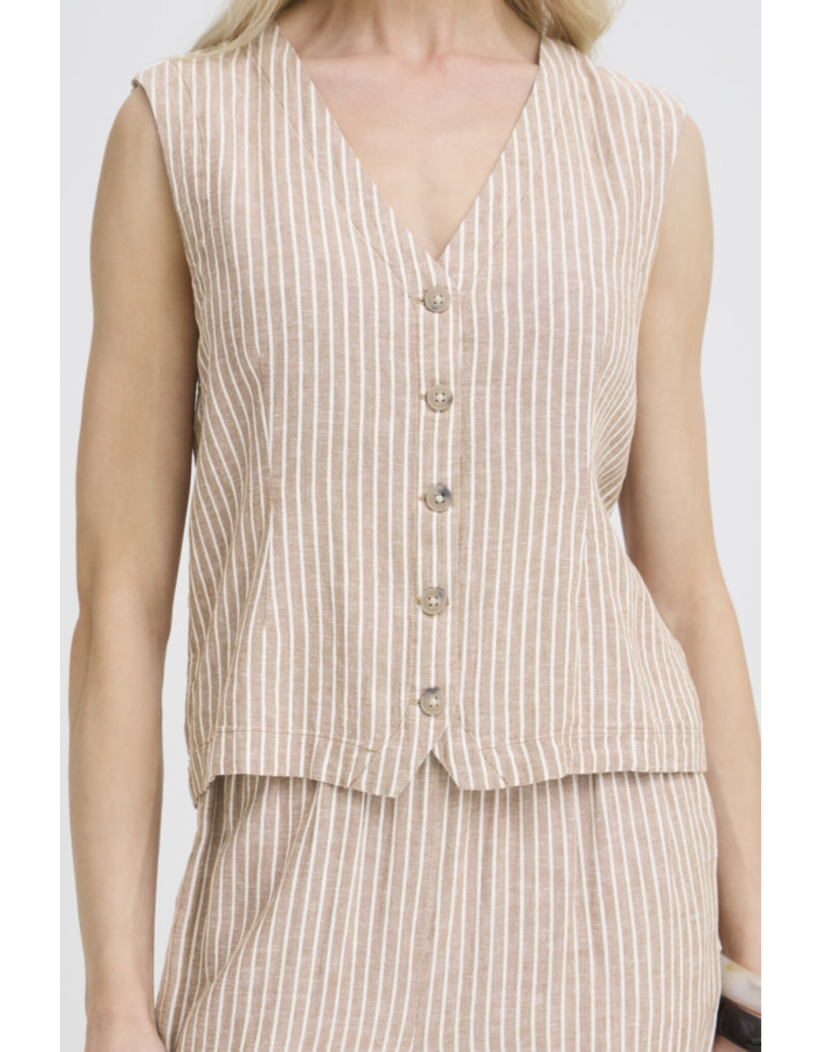 b.young b.young - Falakka Waistcoat (Rainy Day Stripe)