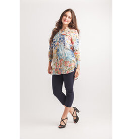 Papillon Papillon - Floral button front tunic (Blue)