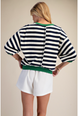 glam Round Neck Bubble Sleeve Sweatshirt