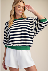glam Round Neck Bubble Sleeve Sweatshirt