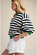 glam Round Neck Bubble Sleeve Sweatshirt