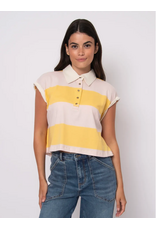 RD Style RD Style - Harper Rolled Sleeve Cuff Tee (Yellow / Pale Pink)