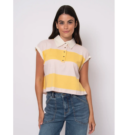 RD Style RD Style - Harper Rolled Sleeve Cuff Tee (Yellow / Pale Pink)
