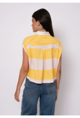 RD Style RD Style - Harper Rolled Sleeve Cuff Tee (Yellow / Pale Pink)