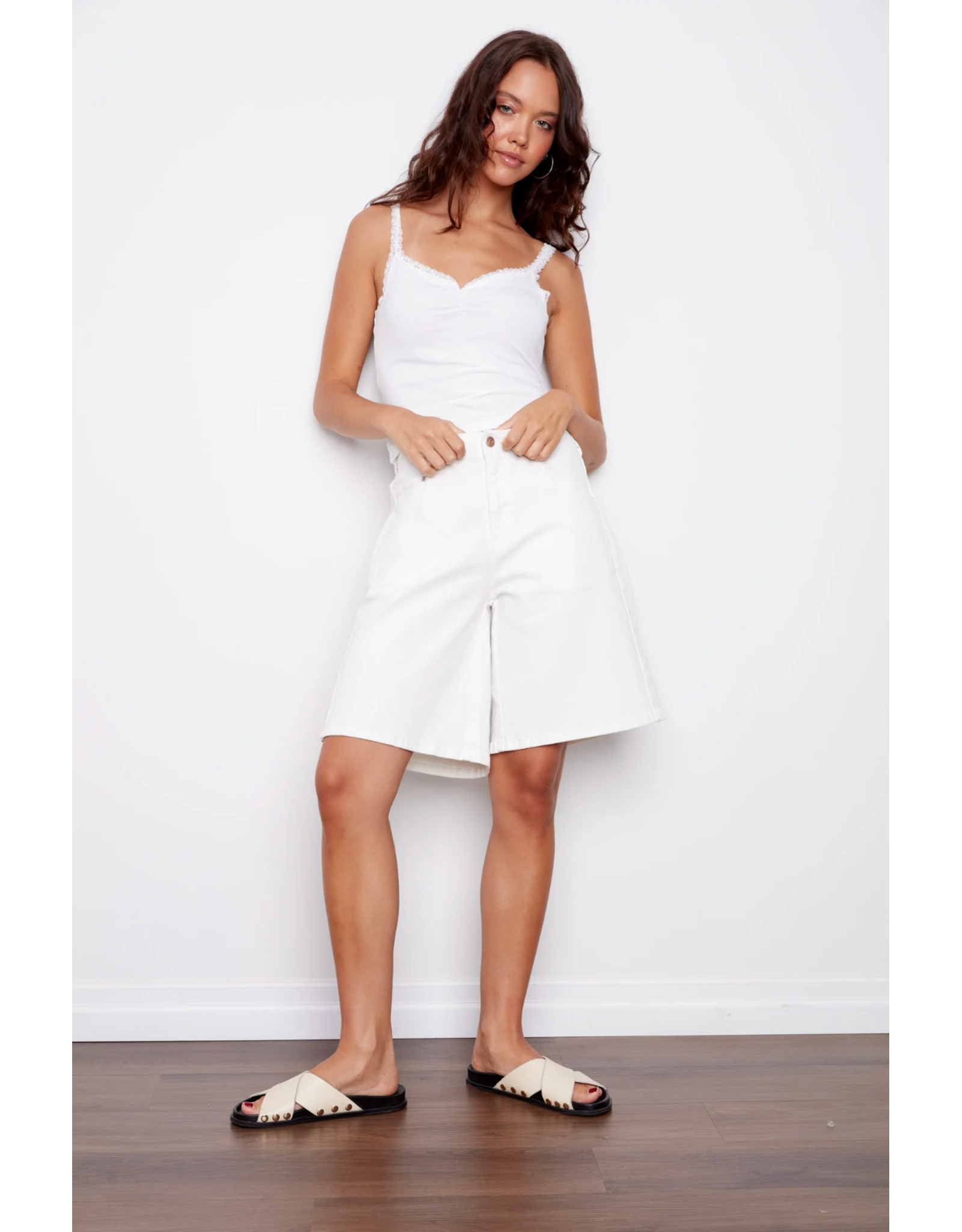 RD Style RD Style - Jen Stretch Twill 5pkt Jort (White Wash)