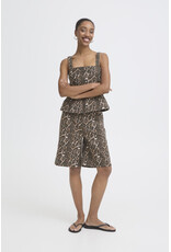 ICHI ICHI - Brokes Sleeveless Peplum Top (Leopard Print)
