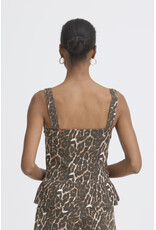 ICHI ICHI - Brokes Sleeveless Peplum Top (Leopard Print)