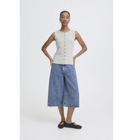 ICHI ICHI - Palma Sleeveless Button Front Top (Alloy)