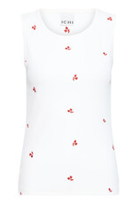 ICHI ICHI - Palma Sleeveless Top (Cloud Dancer / Red)