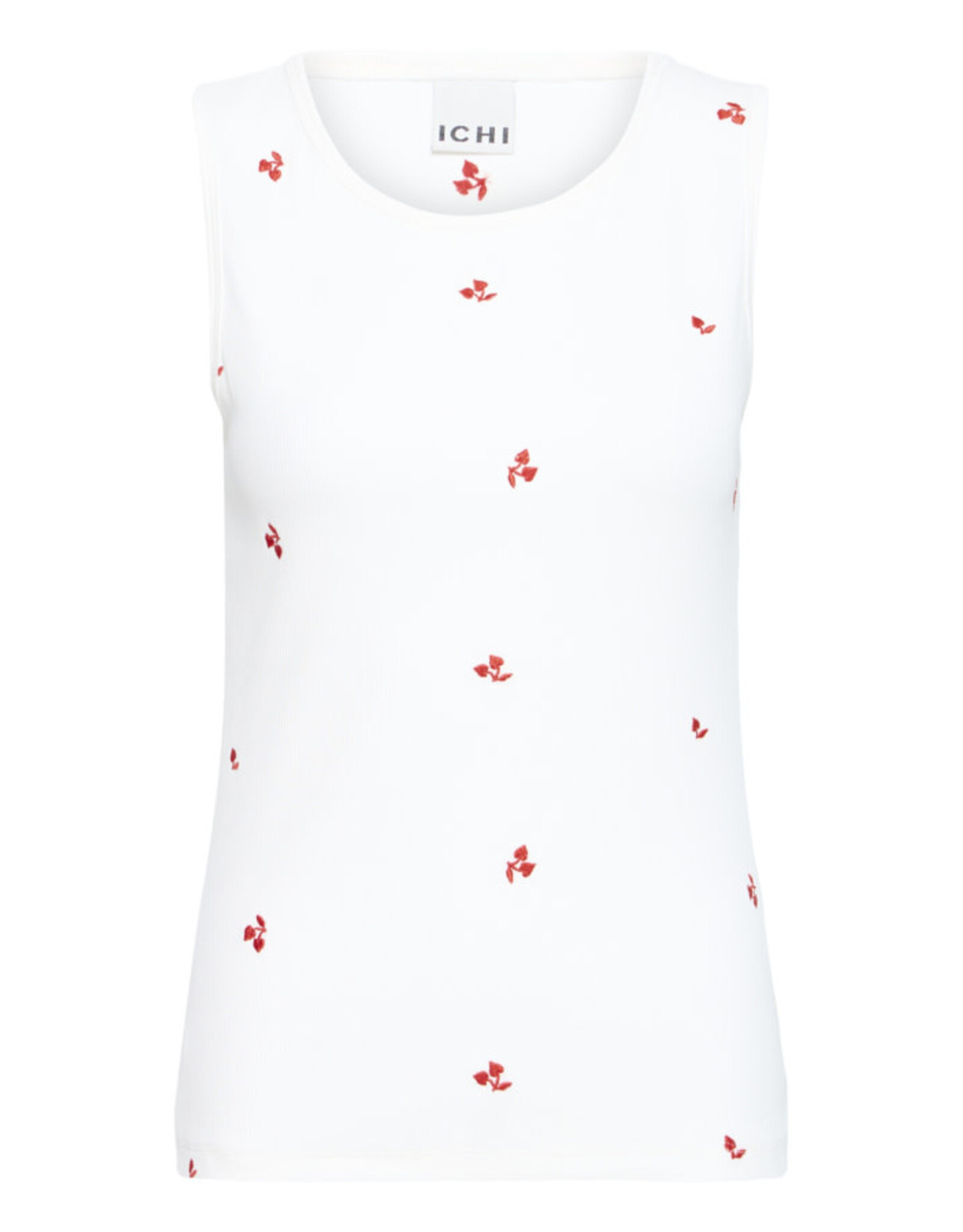 ICHI ICHI - Palma Sleeveless Top (Cloud Dancer / Red)