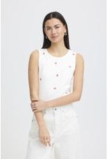 ICHI ICHI - Palma Sleeveless Top (Cloud Dancer / Red)