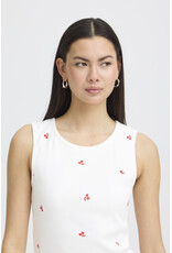 ICHI ICHI - Palma Sleeveless Top (Cloud Dancer / Red)