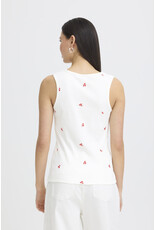 ICHI ICHI - Palma Sleeveless Top (Cloud Dancer / Red)