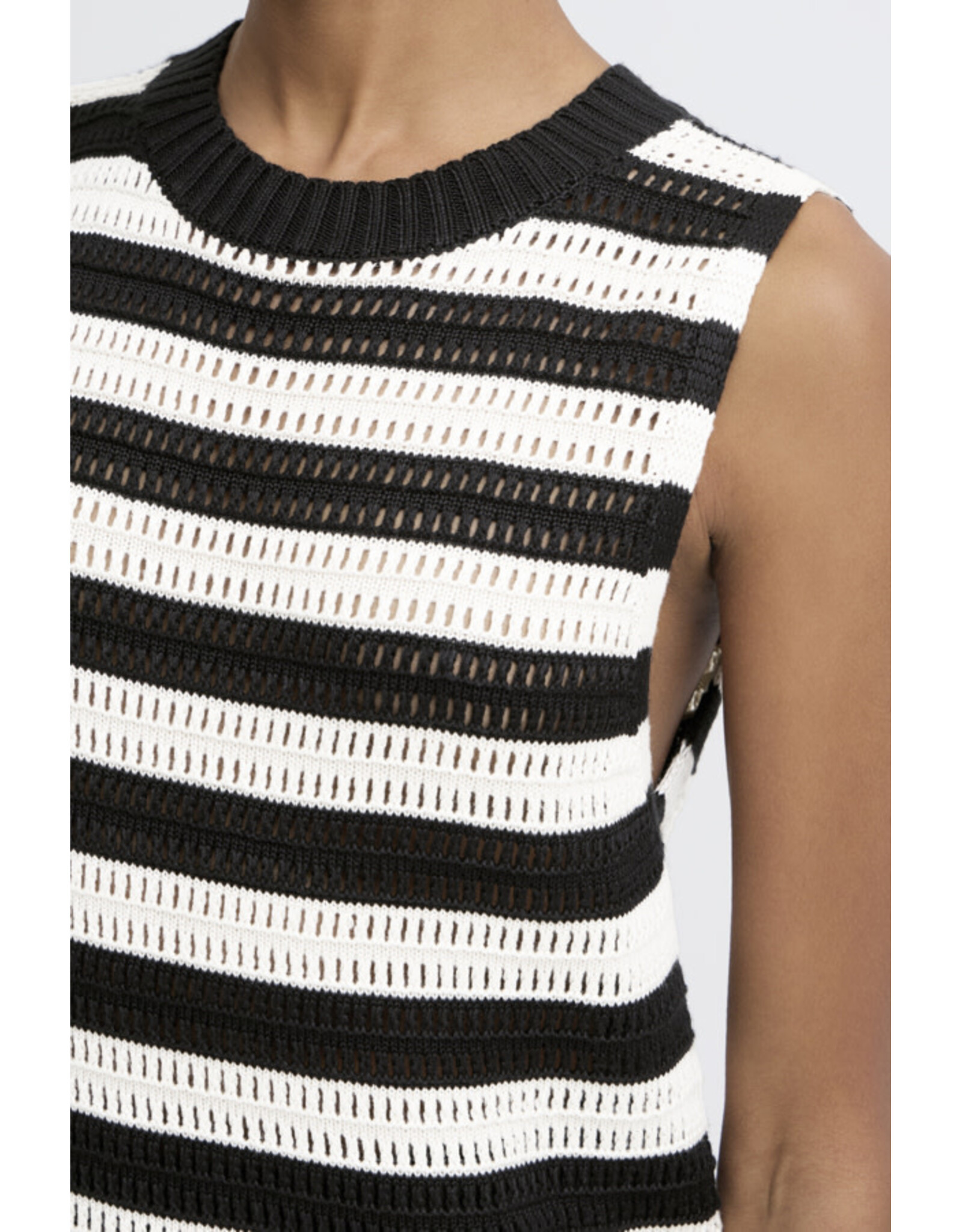 ICHI ICHI - Tuesday Sleeveless Top (Black / White Stripe)