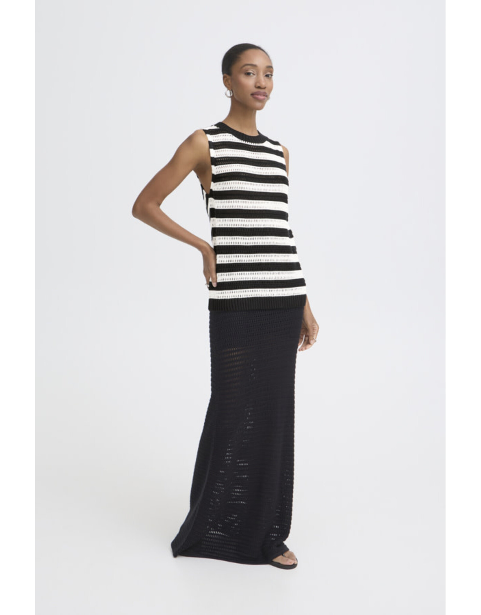 ICHI ICHI - Tuesday Sleeveless Top (Black / White Stripe)