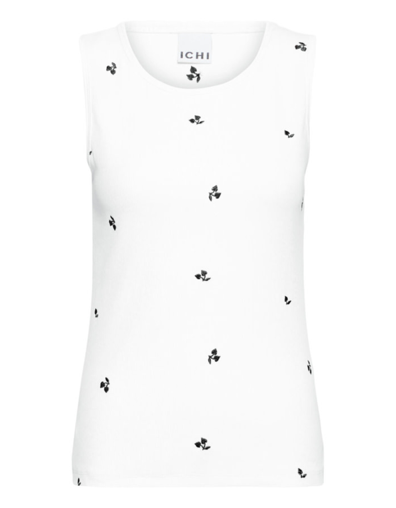 ICHI ICHI - Palma Sleeveless Top (Cloud Dancer / Black)
