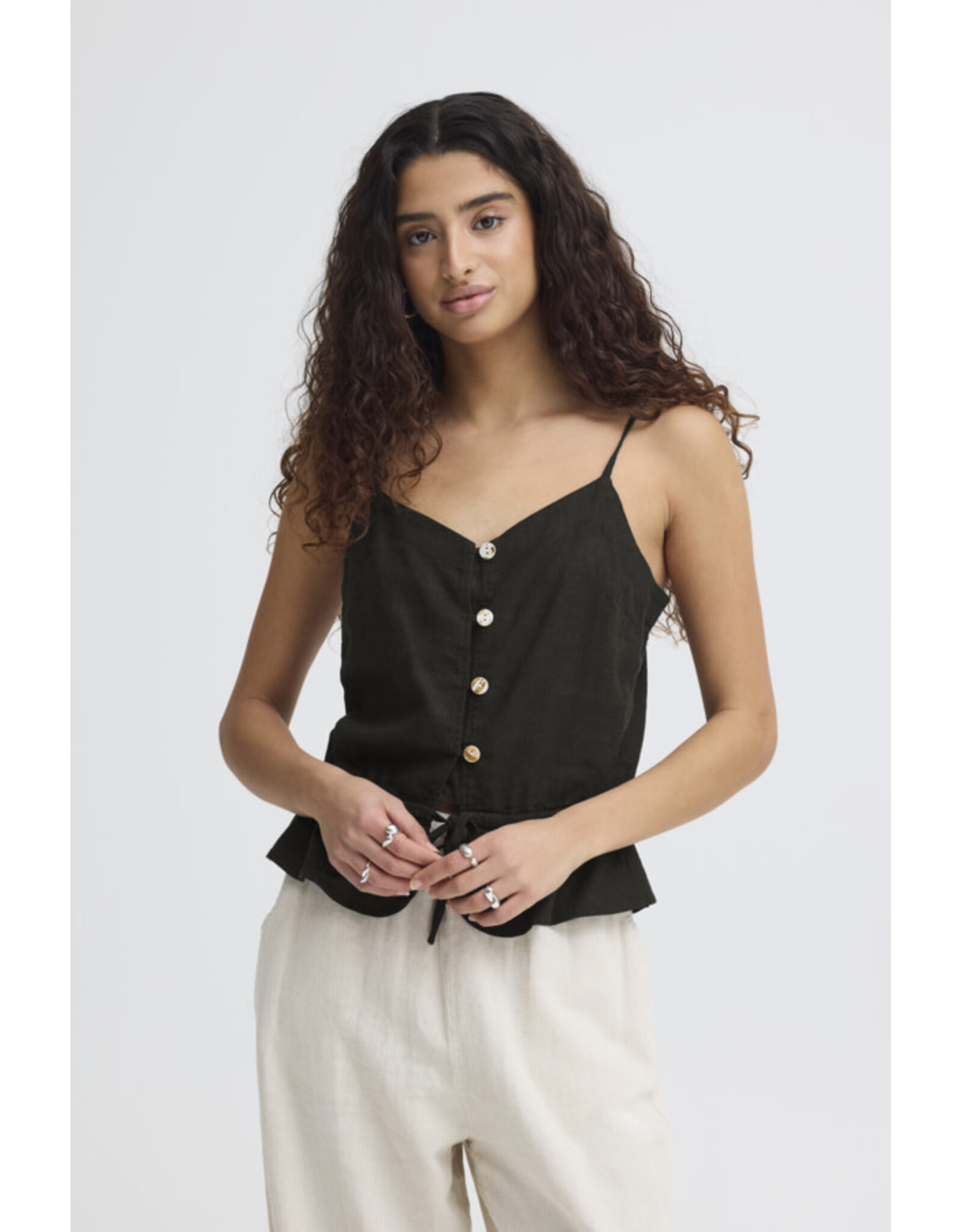 ICHI ICHI - Linno Button Up Tank (Black)