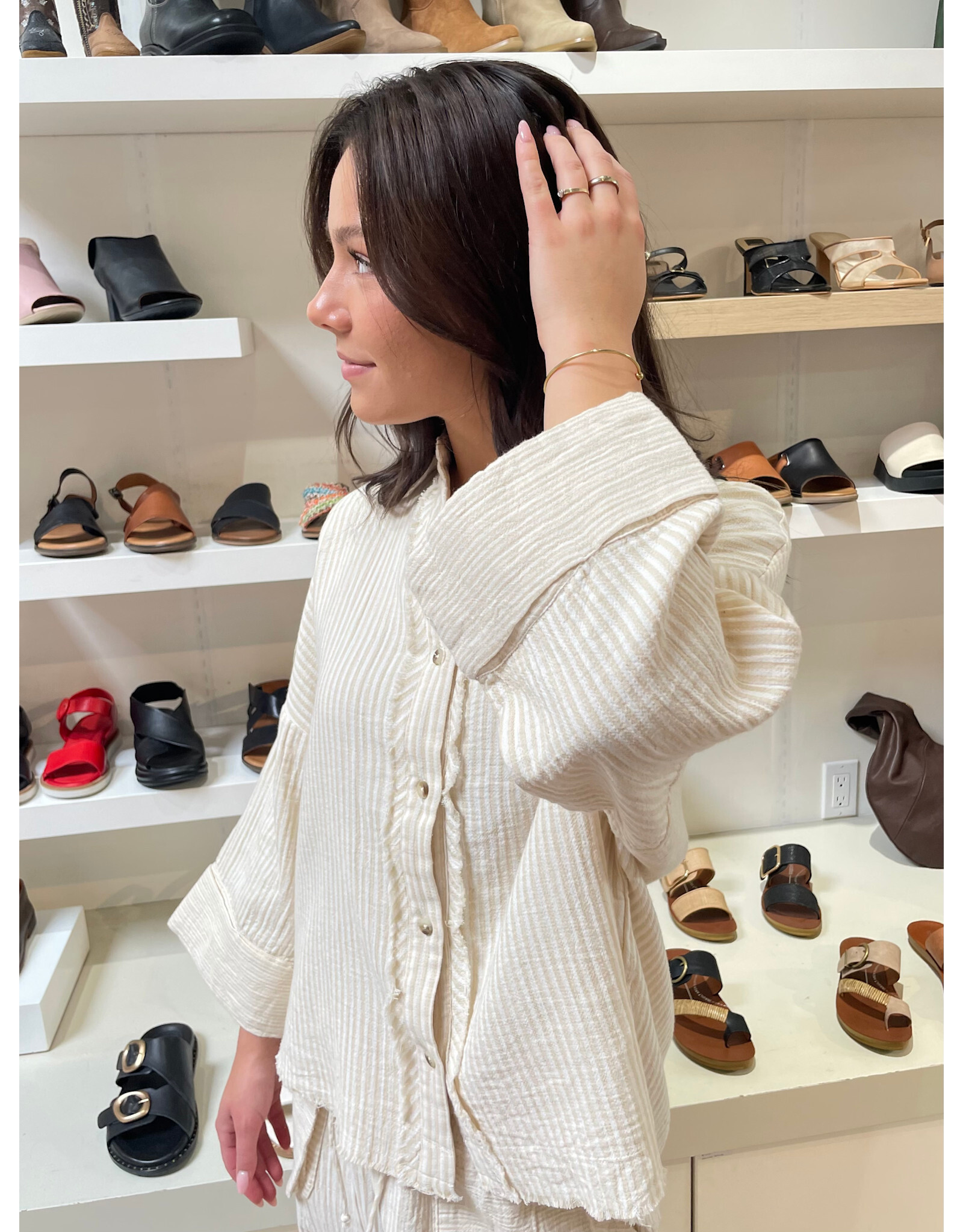 RD Style RD Style - Georgia Double Weave Button Up (Off White)