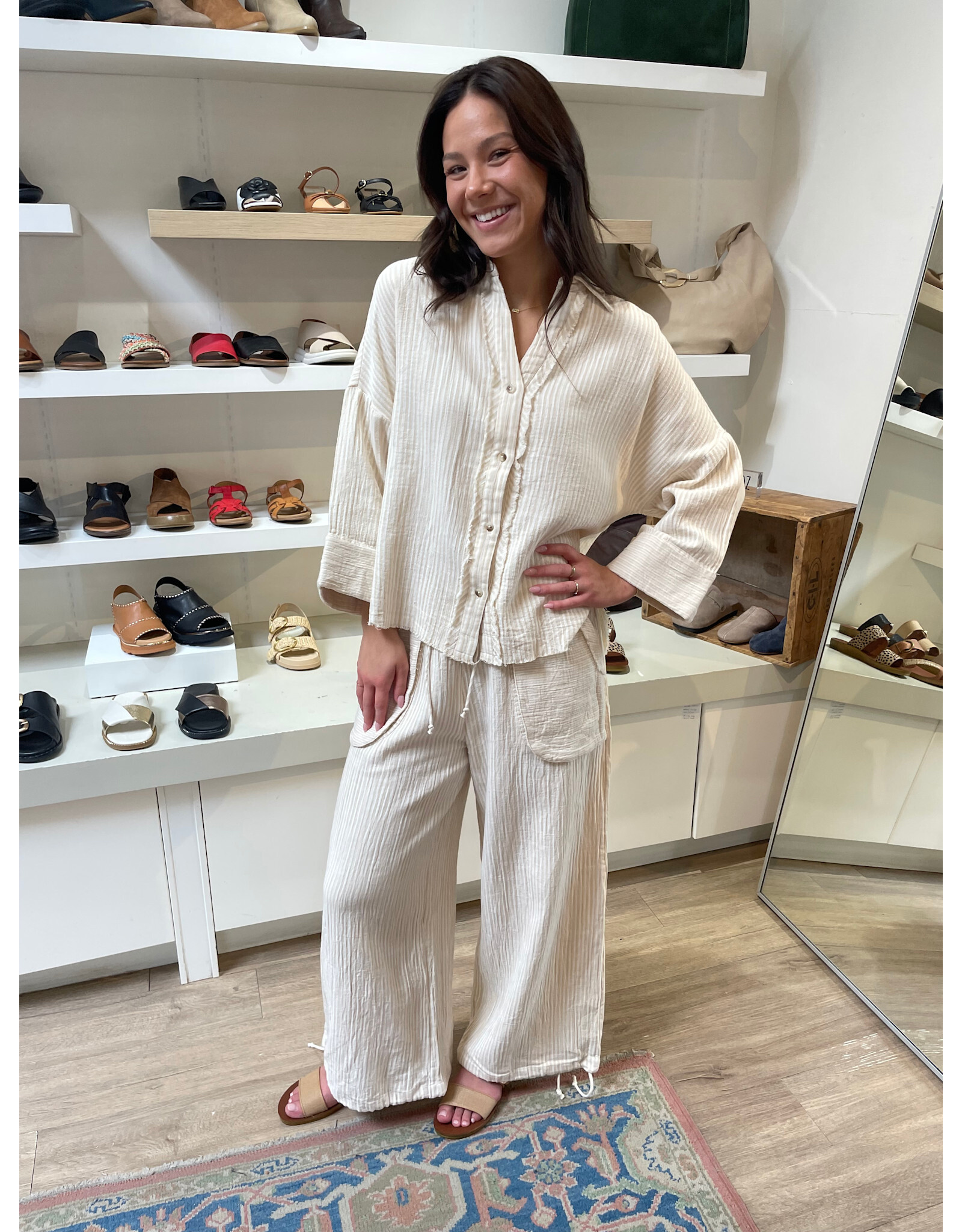 RD Style RD Style - Georgia Double Weave Button Up (Off White)
