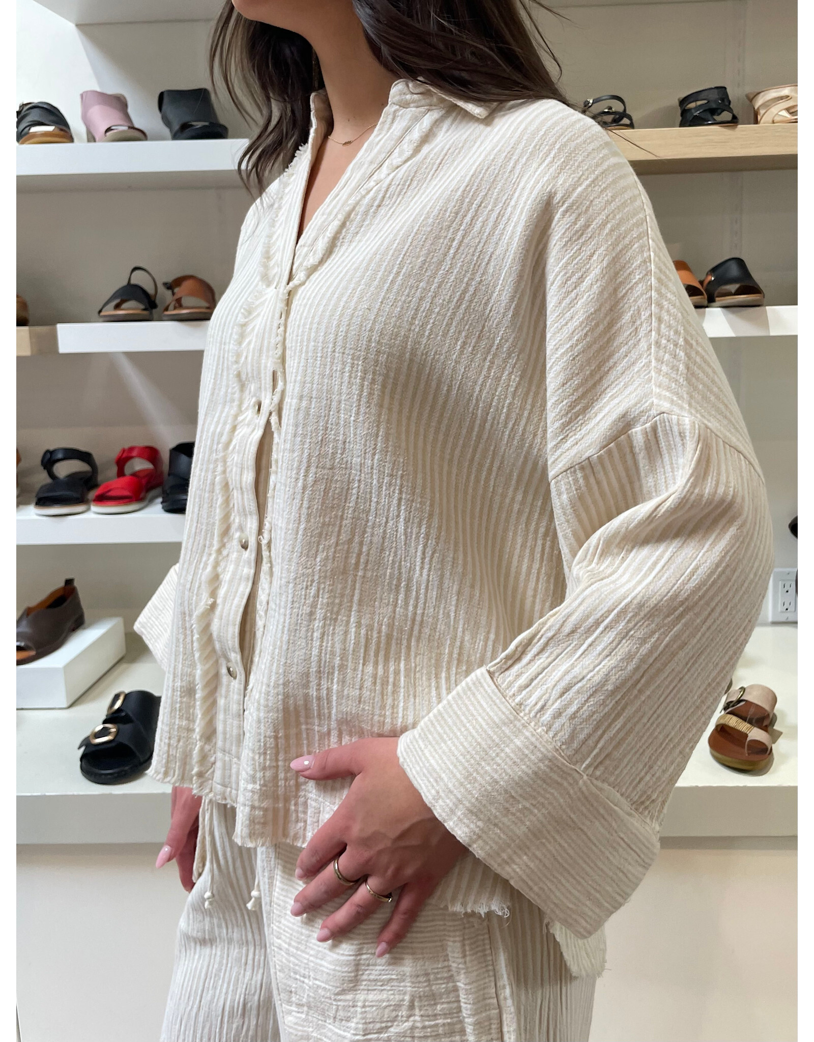 RD Style RD Style - Georgia Double Weave Button Up (Off White)