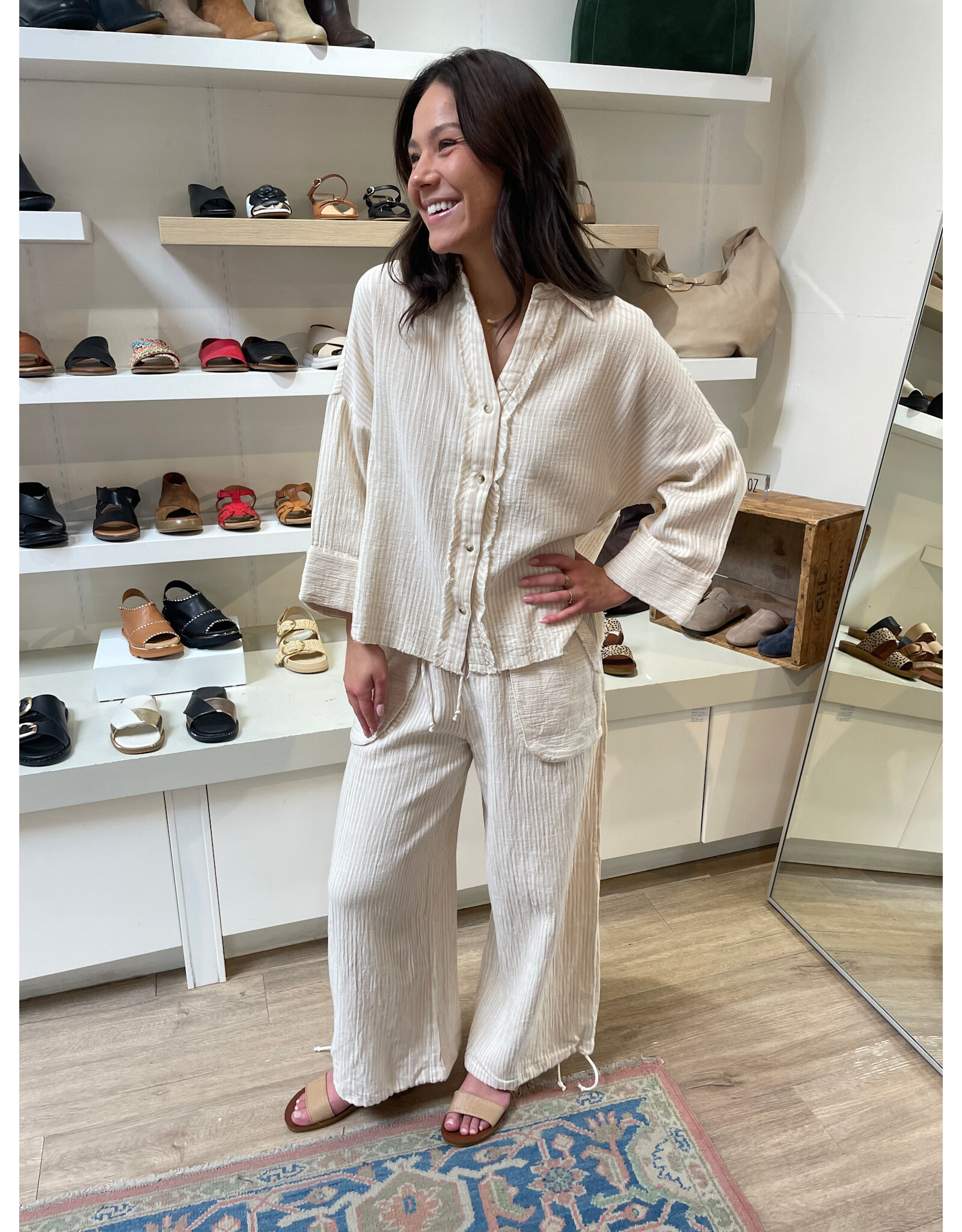 RD Style RD Style - Georgia Double Weave Button Up (Off White)