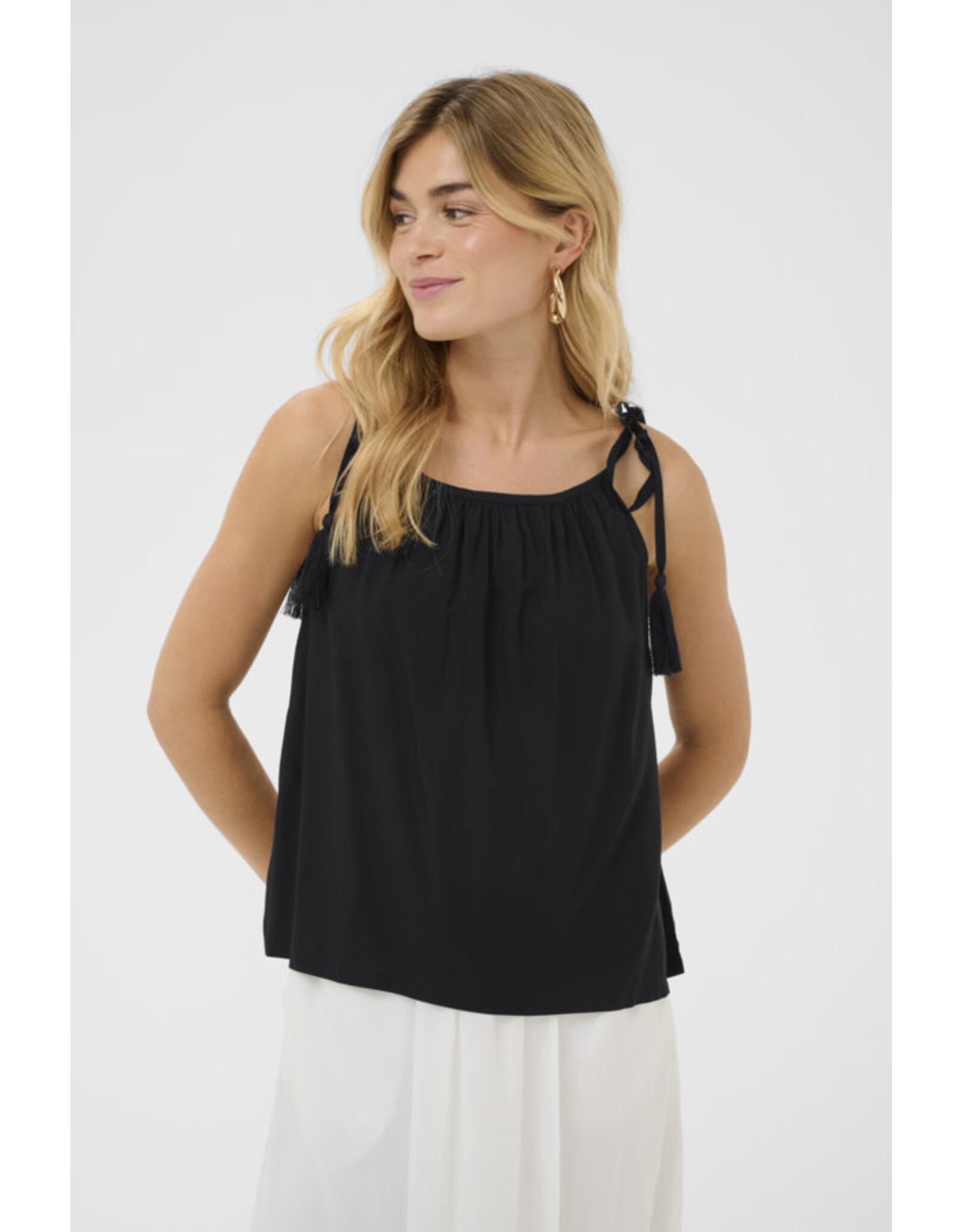 Cream Cream - Tiah Strappy Tank (Pitch Black)