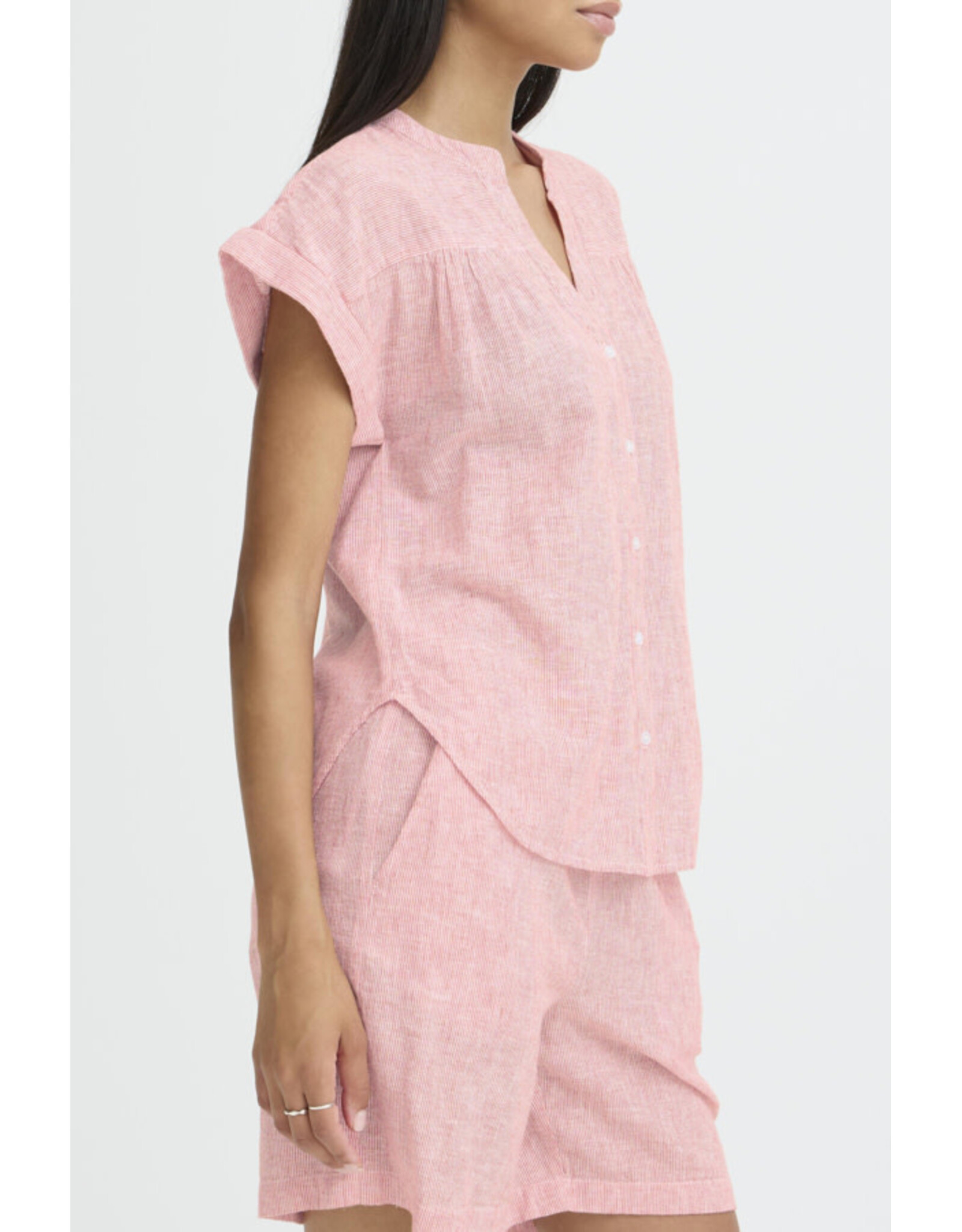 b.young b.young - Izola Short Sleeve Button Up (Molten Lava)
