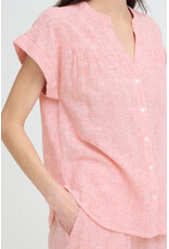 b.young b.young - Izola Short Sleeve Button Up (Molten Lava)