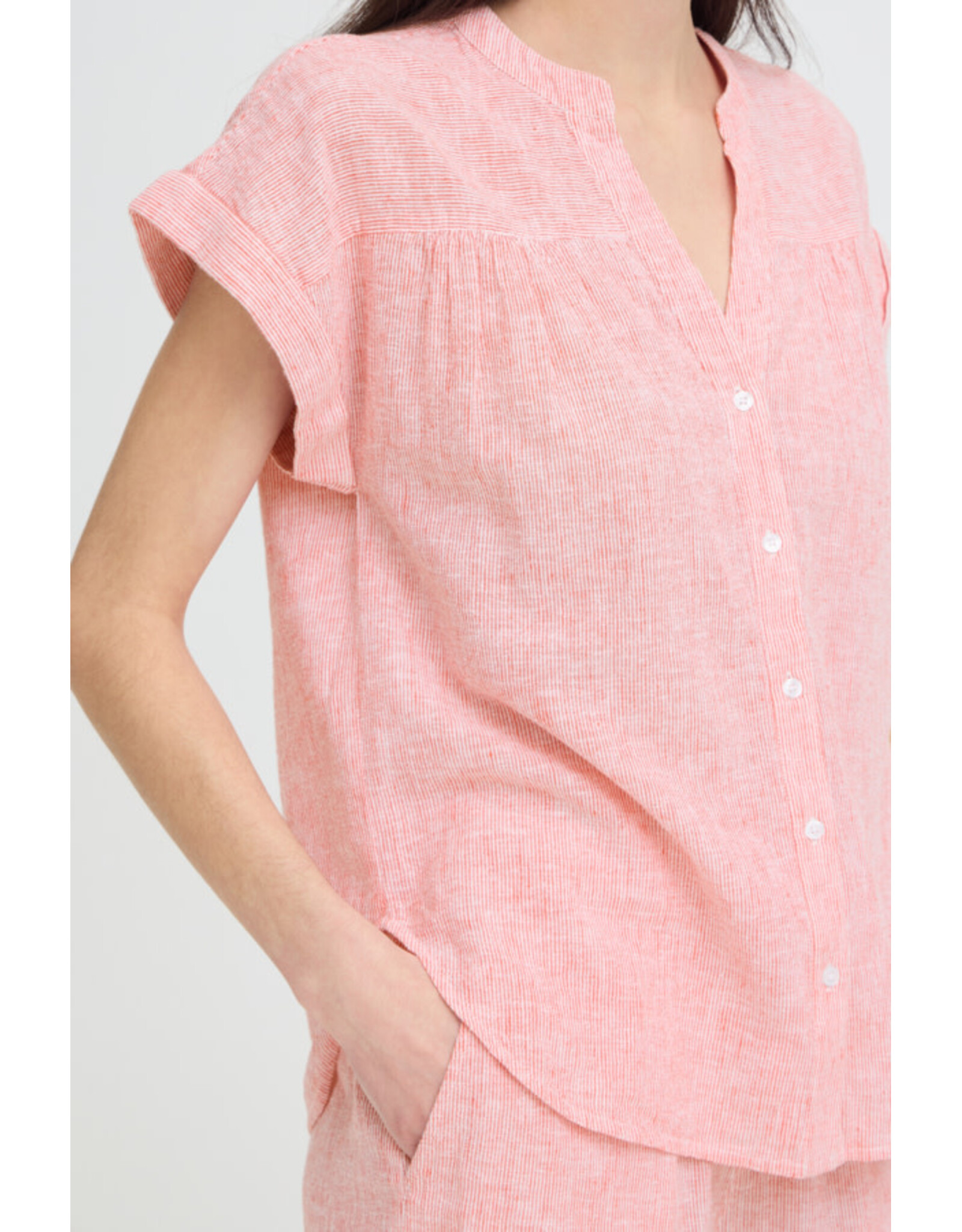 b.young b.young - Izola Short Sleeve Button Up (Molten Lava)