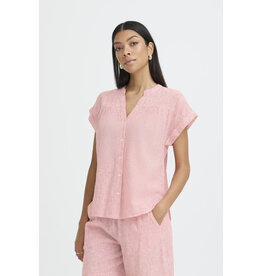 b.young b.young - Izola Short Sleeve Button Up (Molten Lava)