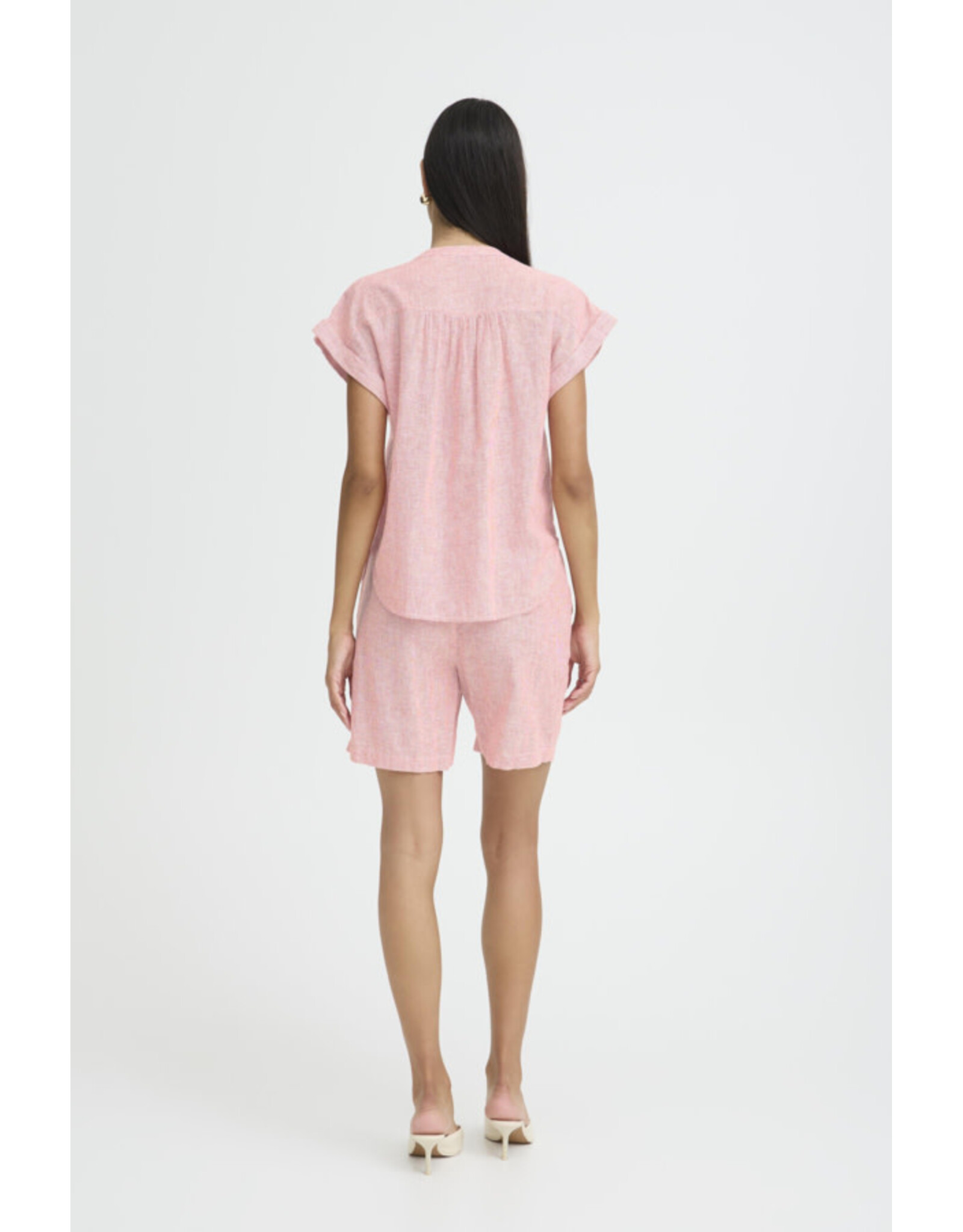 b.young b.young - Izola Short Sleeve Button Up (Molten Lava)