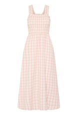 b.young b.young - Genya Square Neck Midi Dress (Pink Check)