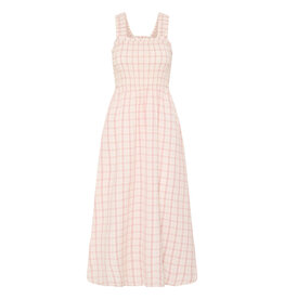 b.young b.young - Genya Square Neck Midi Dress (Pink Check)