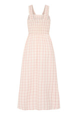 b.young b.young - Genya Square Neck Midi Dress (Pink Check)