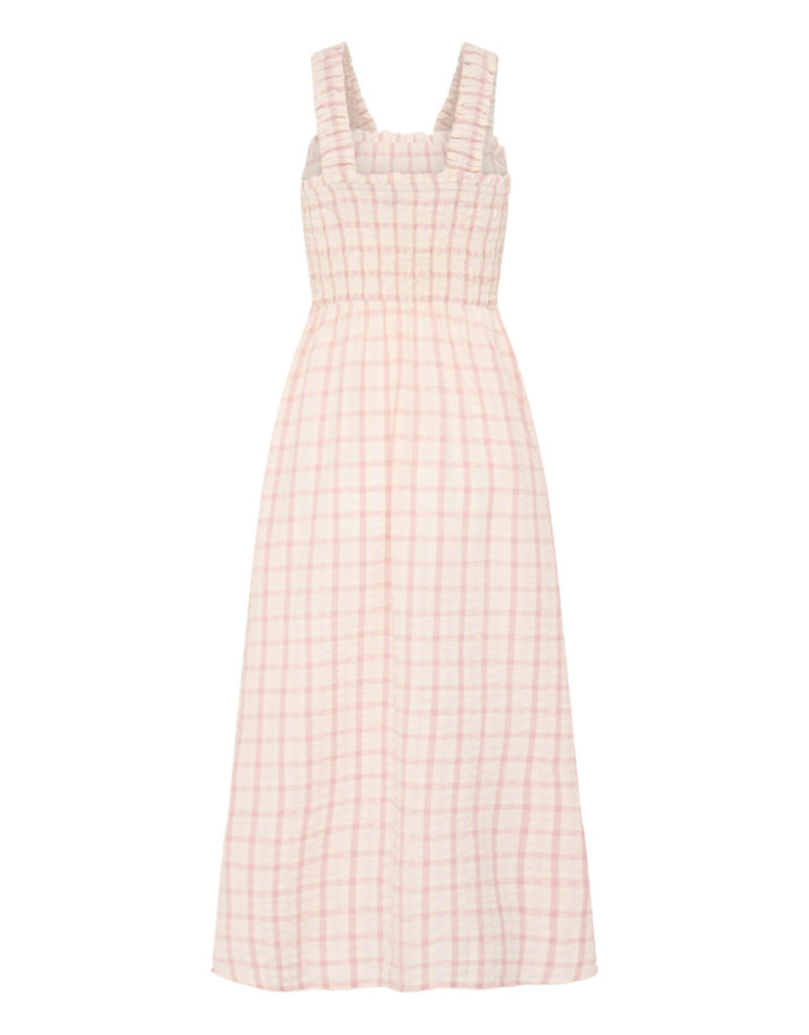 b.young b.young - Genya Square Neck Midi Dress (Pink Check)
