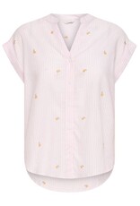 b.young b.young - Silas Short Sleeve Button Up (Pink Stripe)