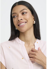 b.young b.young - Silas Short Sleeve Button Up (Pink Stripe)