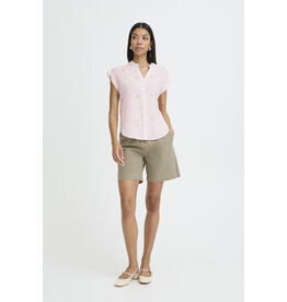 b.young b.young - Silas Short Sleeve Button Up (Pink Stripe)